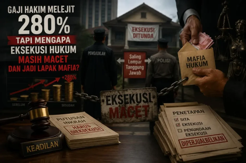 Gaji Hakim Melejit 280%, Tapi Mengapa Eksekusi Hukum Masih Macet dan Jadi Lapak Mafia?